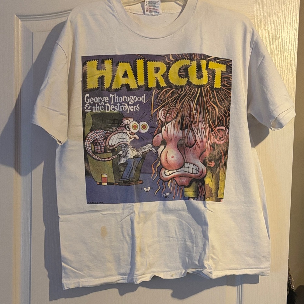 Vintage 1999 White George Thorogood concert T-Shirt